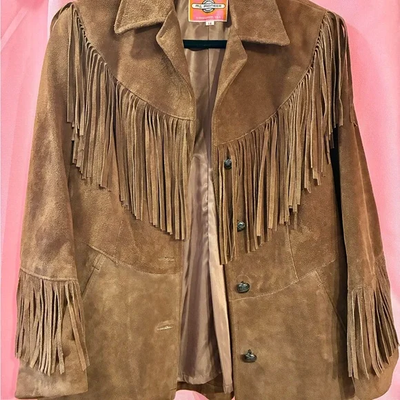 Vintage Suede Leather Jacket With Fringe! - Picture 9 of 10